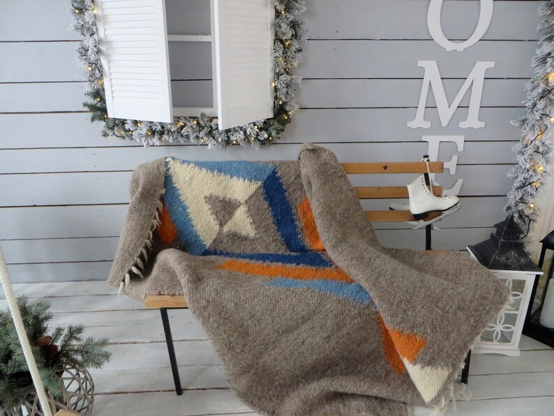 Scandinavian Wool Blanket Queen Size Bed Cover Gray Wool Etsy