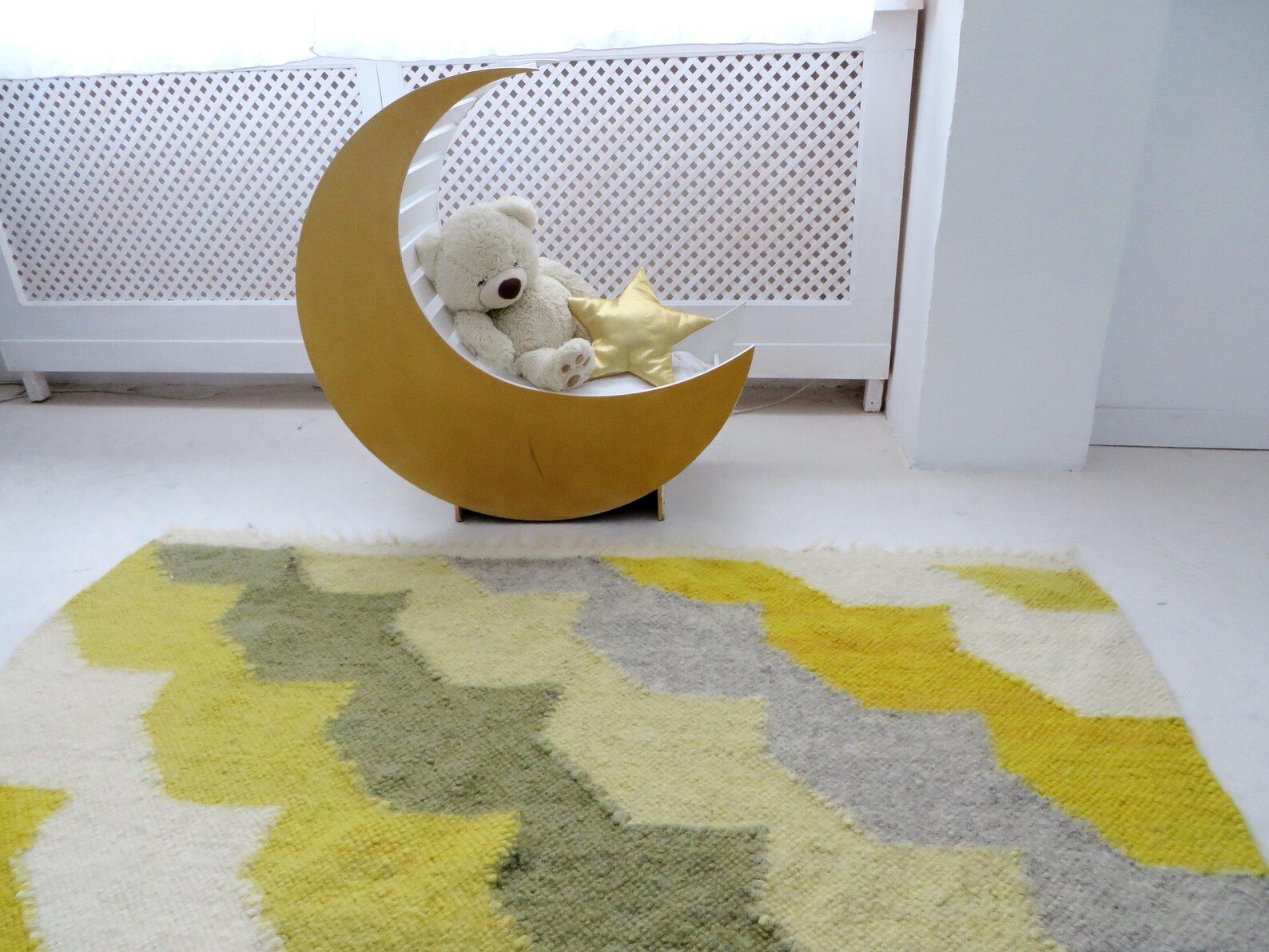 Yellow Wool Rug Hand Woven Area Rugs Nursery Rug Bedroom Rug Etsy