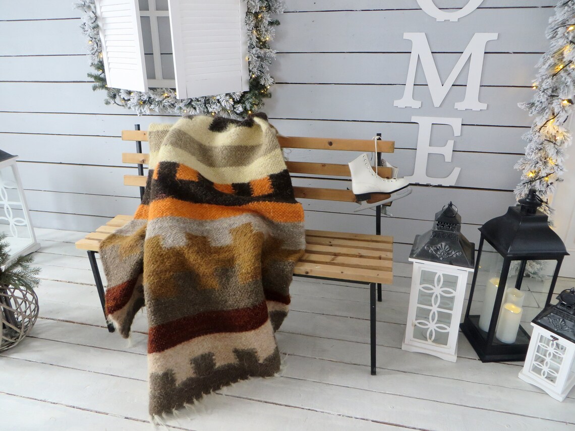 Natural Wool Blanket Sheep Wool Throw Blankets Cover for Sofa Etsy