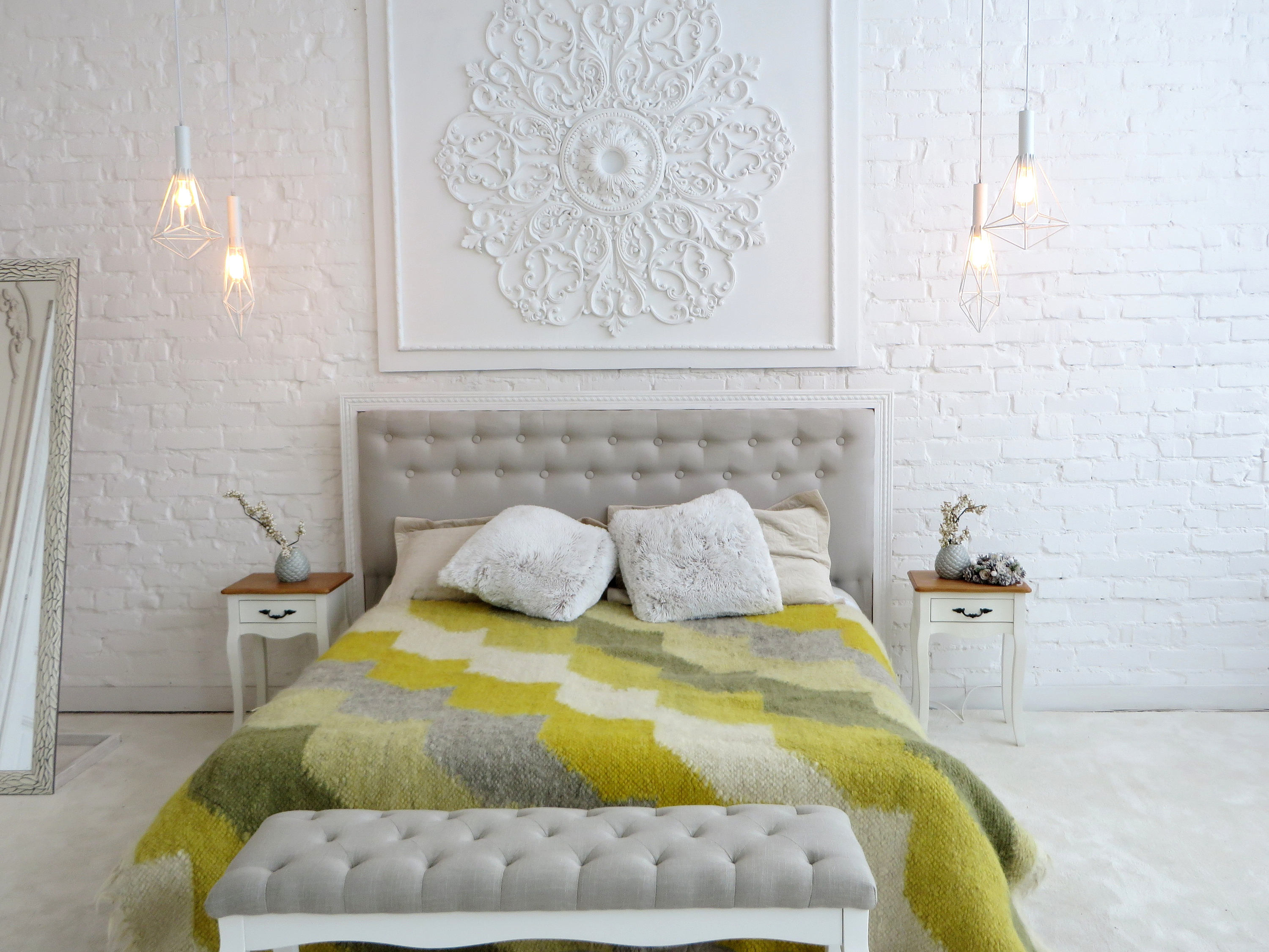 Wool Blanket Bed Cover Woven Yellow Bedding Soft 50