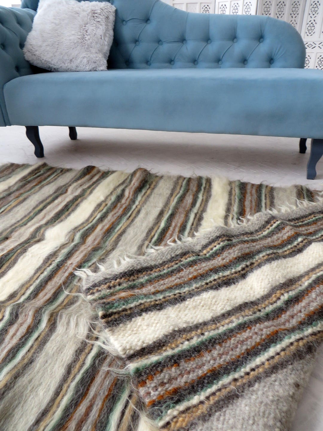 Scandinavia Rug Geometric Scandinavian Rug Icelandic Rug Nordic Carpets Striped Area ...