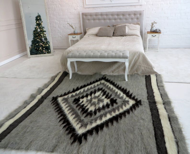 Scandinavian Wool Blanket Queen Size Bed Cover Gray Wool Etsy