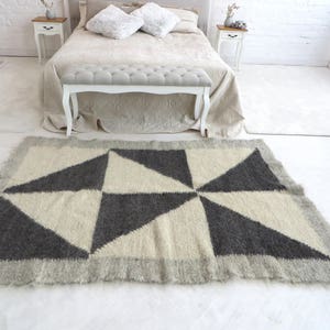 Wool Rug Area Rug Floor Rug White Carpet Rug Icelandic Carpet Scandinavian Rug Bed Rug Livingroom Rug Handmade Rug Woven Rug Pure Sheep Wool