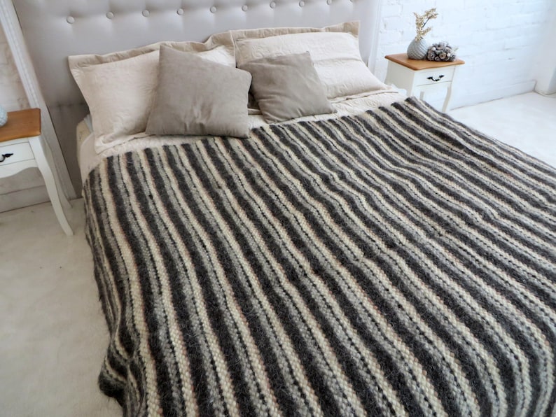 Wool Blanket Rustic Blanket Bed Blankets Scandinavian Blanket - Etsy