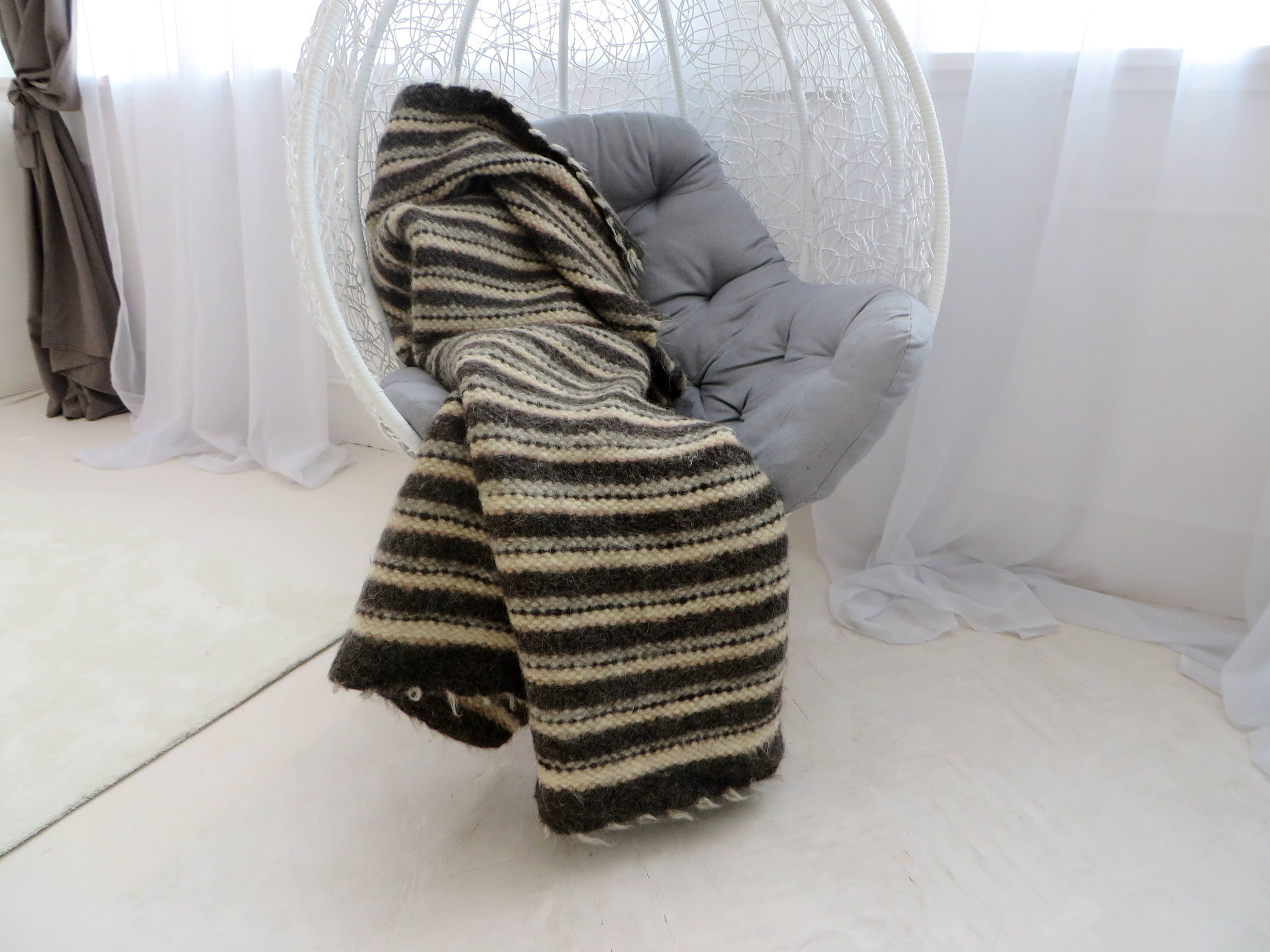 Wool Blanket Rustic Blanket Bed Blankets Scandinavian Blanket | Etsy