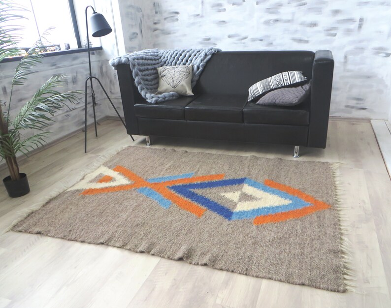 Scandinavian Wool Blanket Queen Size Bed Cover Gray Wool Etsy