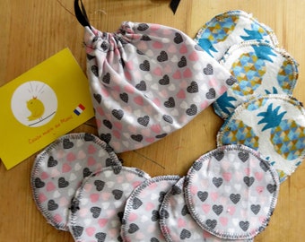 8 cleansing cottons & pouch