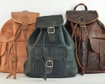 tan leather rucksack womens