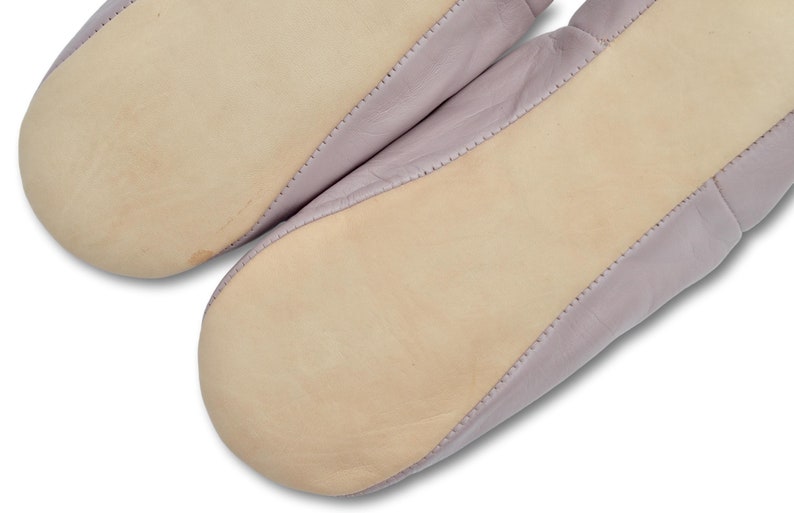 Babouche: Moroccan Leather Womens Slippers, Slip ons, Sheepskin Slippers, Mules, Handmade in Lilac image 7