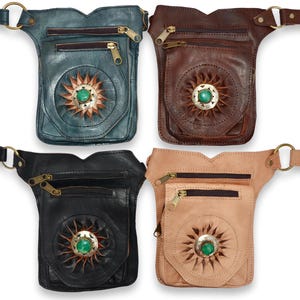 Leder Gürteltasche, Gürteltasche, Geldbörse aus Bio-Leder und handgefertigt **kann als Umhänge- oder Umhängetasche verwendet werden**