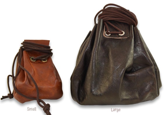 Leather Drawstring Pouch Coin Pouch Money Pouch Coin Purse