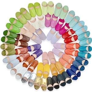 Moroccan Leather Babouche Slippers, Sheepskin, Mules, Naturally Tanned Leather - 36 COLOURS!!