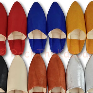Moroccan Pointy Leather Babouche shoes slippers Mules, Hard Sole suitable for Outside use, Free Postage **US TARIFFS PAID Option**
