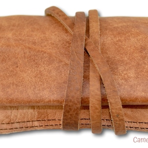 Pochette à tabac en cuir, pochette à tabac faite main, petite pochette en cuir, pochette à bijoux, pochette à tabac marron, pochette en cuir bio, sac à tabac Camel Brown