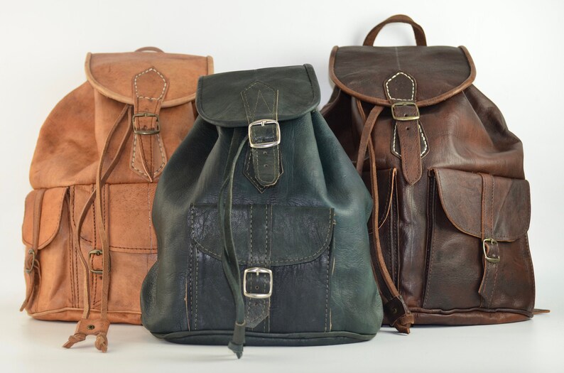 Leather Backpack, Leather Rucksack, Mens Backpack, Womens Backpack,  Leather Shoulder bag, Vintage Backpack, Moroccan Leather Backpack. 
