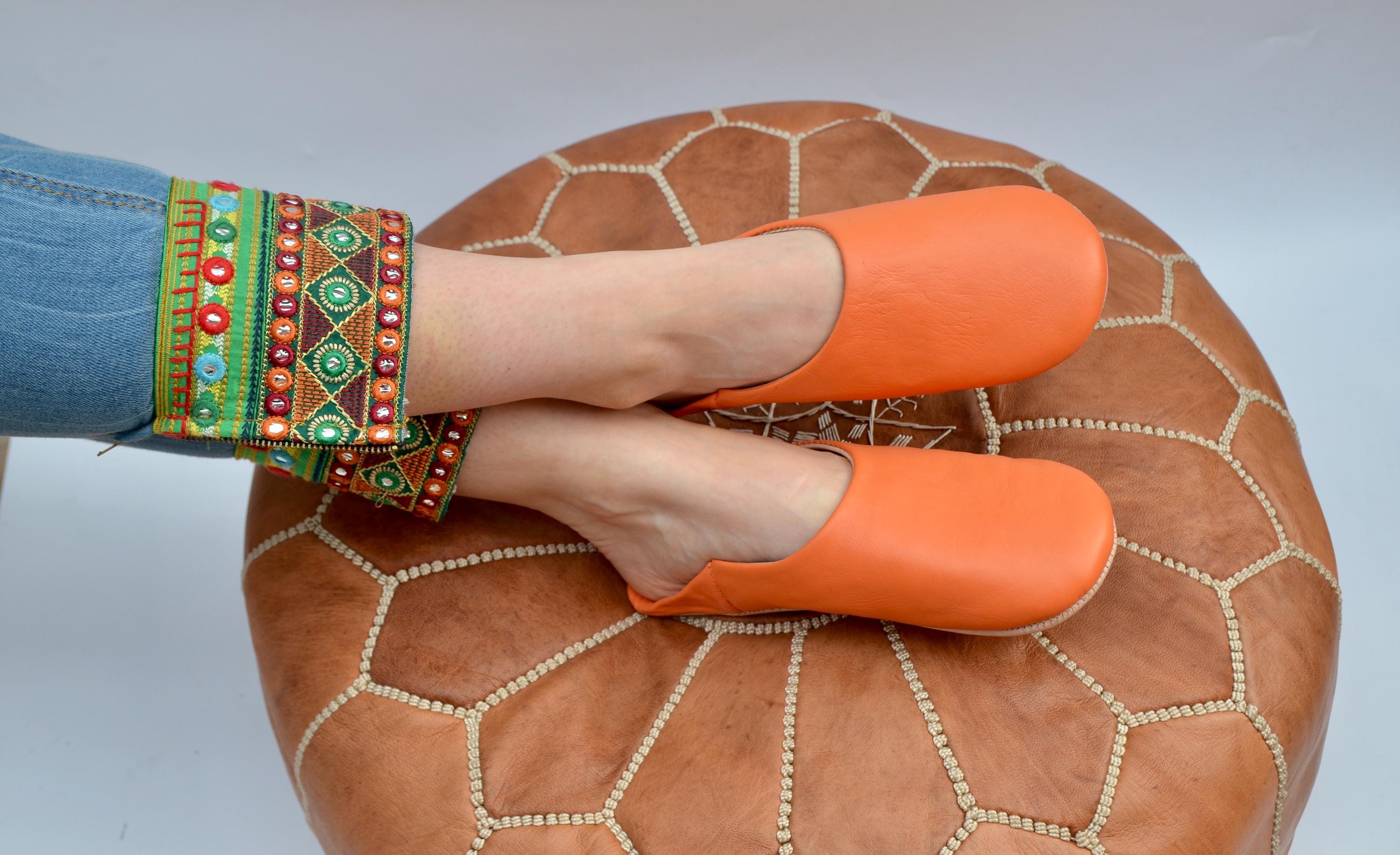 BABOUCHE Womens Moroccan Babouche Slippers Handmade From