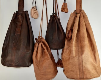 Leather Backpack, Leather Shoulder Bag, Drawstring Bag, Moroccan Bag, Duffel Bag, Leather Travel Bag, Leather Gym Bag, Leather Bucket Bag.