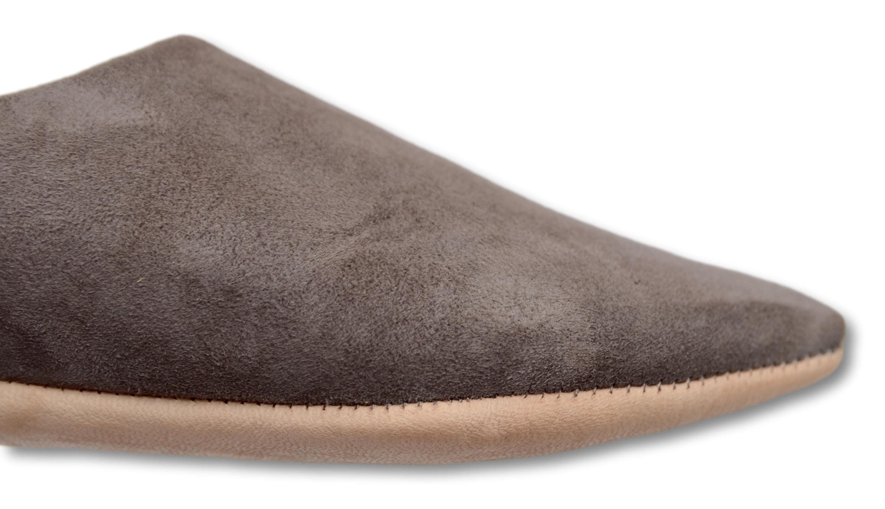 Moroccan Suede Pointy Babouche, Moroccan Slippers, Womens