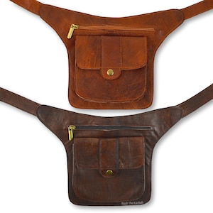 Leder Gürteltasche, Bauchtasche, Crossbody Bag, Gürteltasche, Bauchtasche, Bio-Leder und Handarbeit. Bild 1