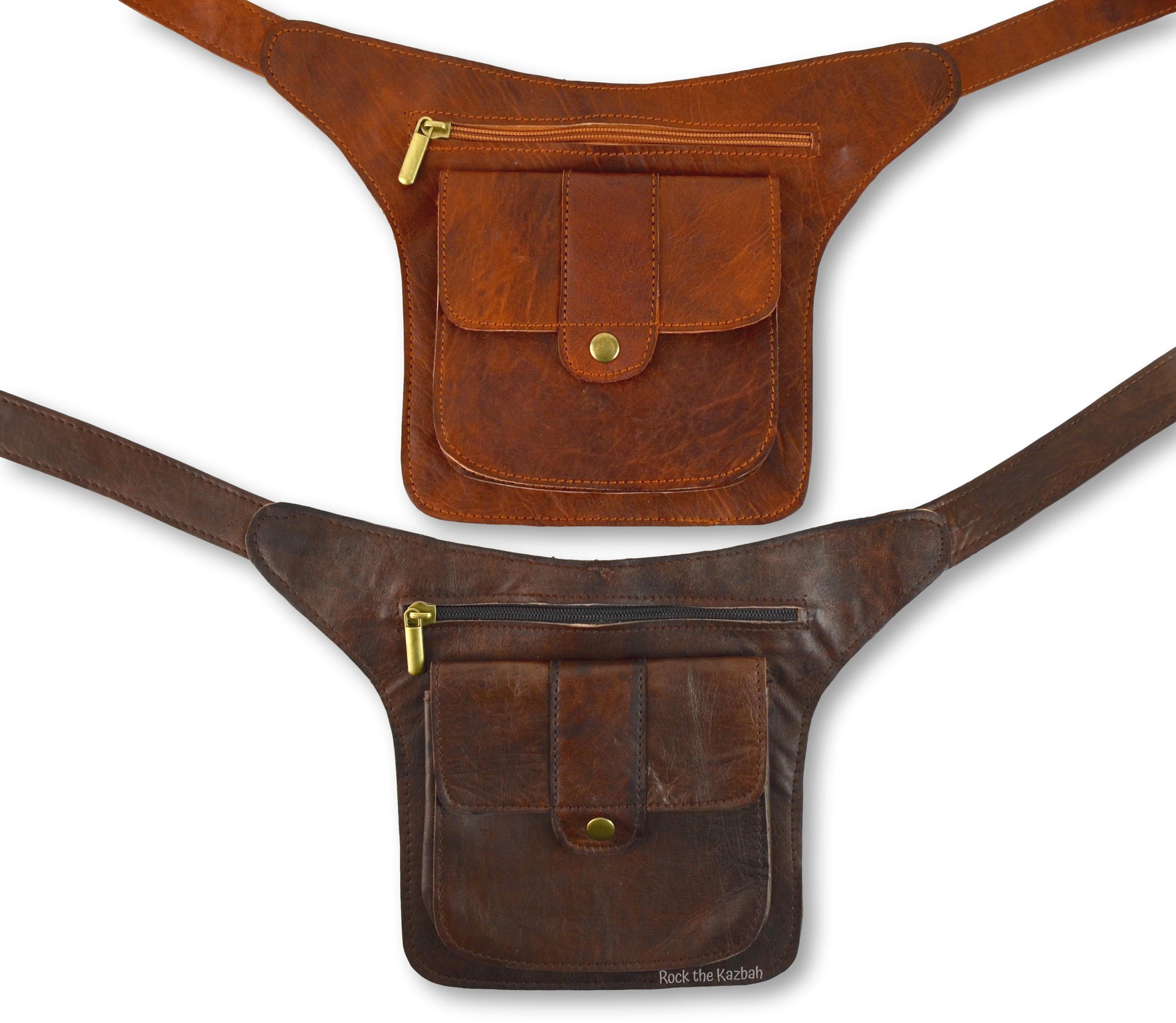 Women's Vegan Leather Essentials Belt Bag in Cognac by Grace and Lace