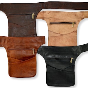 Borsa a tracolla in pelle, marsupio stile fondina, borsa per telefono, marsupio, cintura porta soldi, cintura da viaggio, realizzata a mano in pelle conciata al naturale.