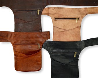LEATHER Hip Bag, Fanny Pack, Bumbag, Phone Bag, Handmade from Naturally Tanned Leather