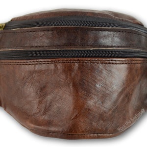Organic Handmade Leather Hip Bag, Fanny Pack, Bumbag, Belt Bag, Waist Bag, Waist Pouch, Money Belt, Festival Belt, Travel Belt, 8 Colours Dark Brown