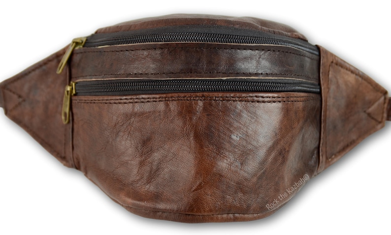 Organic Handmade Leather Hip Bag, Fanny Pack, Bumbag, Belt Bag, Waist Bag, Waist Pouch, Money Belt, Festival Belt, Travel Belt, 8 Colours Dark Brown