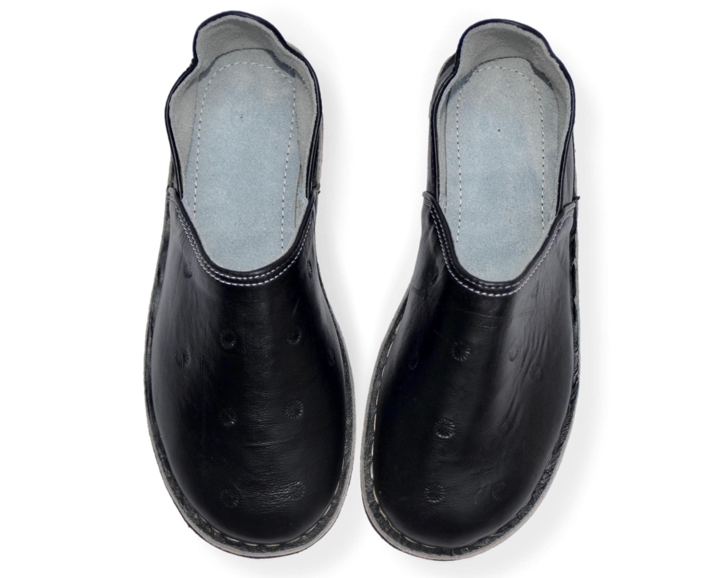 Mens Womans Moroccan Babouche Slippers Shoes in Black  display picture 3