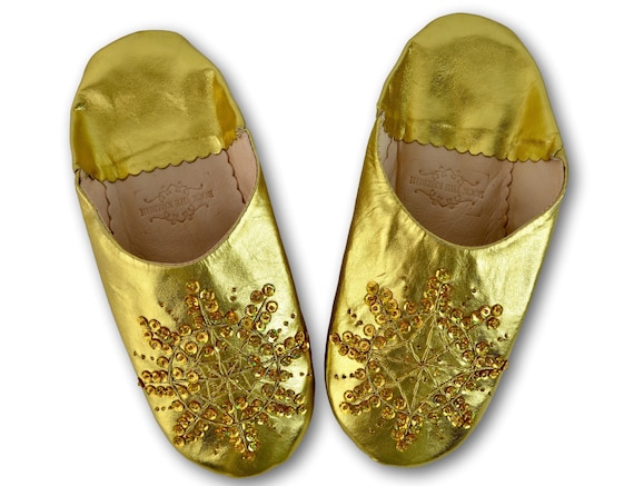 Gold store sequin slides