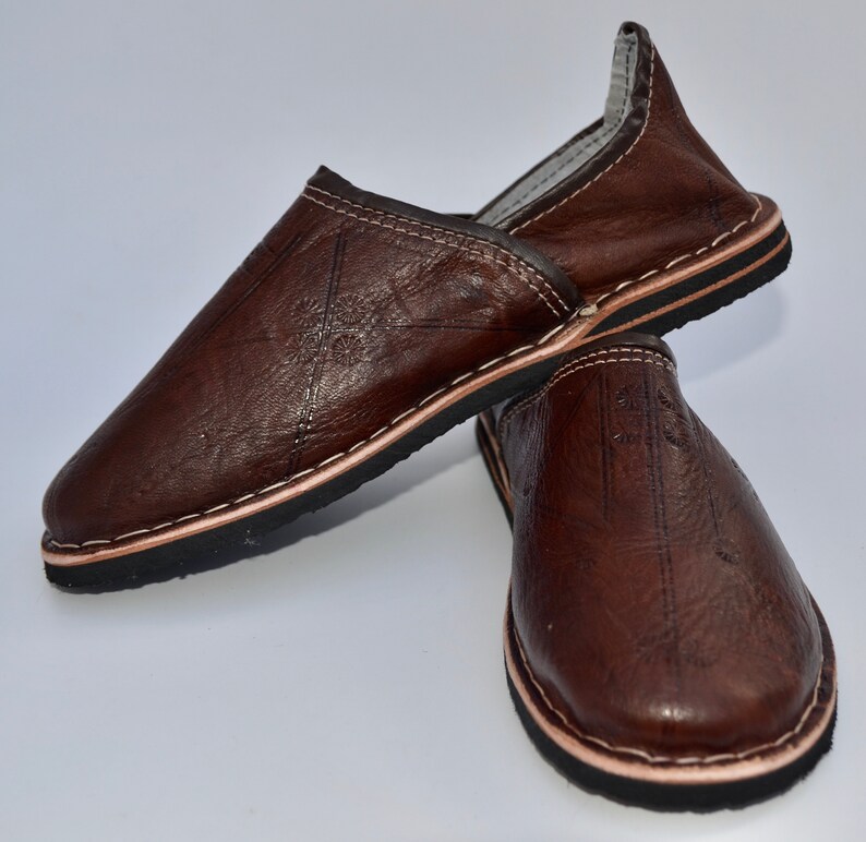 Mens Moroccan Babouche Slippers Shoes Handmade Leather Shoes Etsy