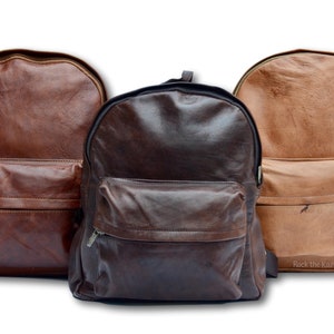 Leather Backpack Rucksack, Womens Backpack Daypack, Mens Backpack, Backpack Purse, Handmade from Organic Naturally Tanned Moroccan Leather