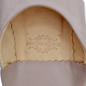 Babouche: Moroccan Leather Womens Slippers, Slip ons, Sheepskin Slippers, Mules, Handmade in Lilac image 4