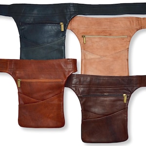 Sac banane en cuir, sac banane style étui, sac banane, ceinture de festival, ceinture de voyage, homme et femme, fait main à partir de cuir tanné naturellement