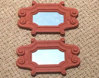 Tuscan Red Vintage Mirror Set
