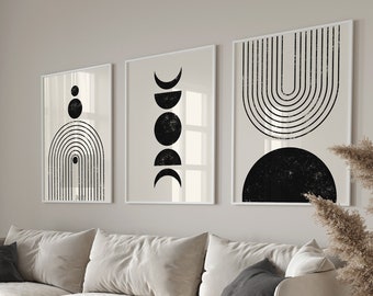 Set of Three Minimalist Boho Prints   High Quality Wall Art