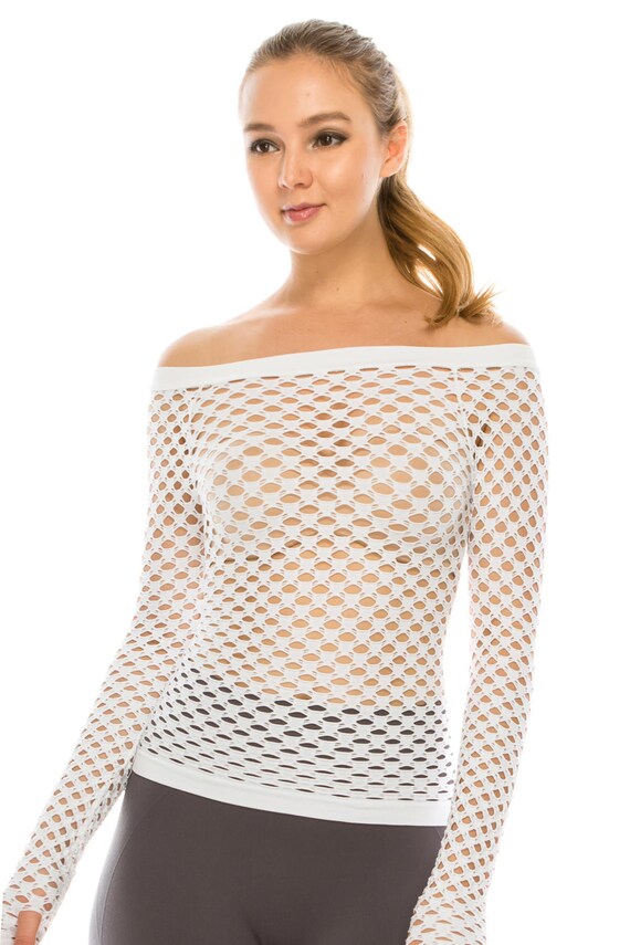 Kurve Stretchy Fishnet Long Sleeve Top UV Protective Fabric