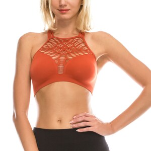 Kurve High Neck Bralette - UPF 50+ UV Protective, Moisture Wicking, Made In USA, Sizes Large-X-Large