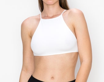 Kurve High Neck Bralette, UV Protective Fabric UPF 50+ (Made with Love in The USA)