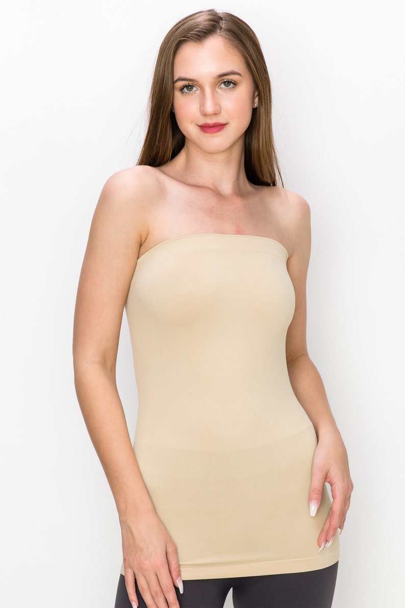Kurve Haut tube bandeau long extensible sans couture pour femme Fabriqué aux États-Unis Pebble