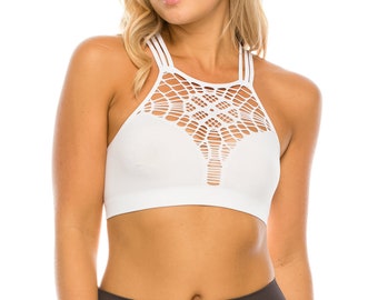 Kurve Triple Strap Festival Bra Top, UV Protective Fabric UPF 50+ (Made with Love in The USA)