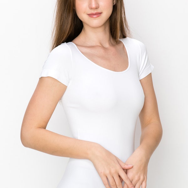 Kurve Scoop Neck Cap Sleeve Seamless Top, UV Protective Fabric UPF 50+ (Made with Love in The USA)