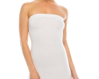 Kurve Strapless Stretchy Comfort Mini Sexy Tube Dress, perfect for layering and under sheer dress -Made with Love in USA-