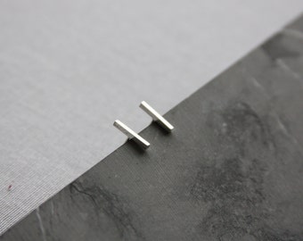 simple sterling silver bar studs