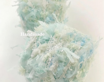 Fio grosso artesanal de 80 gramas, misturado à mão, ideal para tricô, tecelagem e crochê, artesanato e projetos DIY.