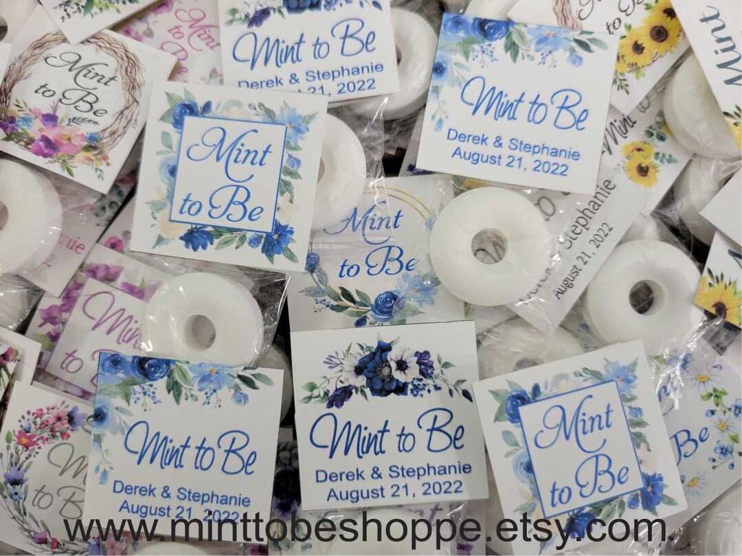 Mint to Be Wedding Favors, Wedding Favor Mints, Watercolor Floral ...