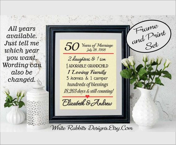 Etsy 50th 2024 wedding anniversary gifts