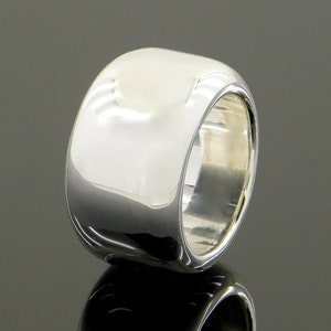 Chunky Dome 950 Sterling Silver Ring: 15MM Wide Band
