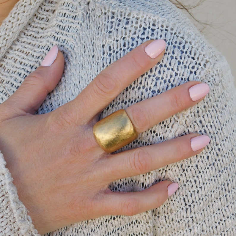 Extra large statement ring Dome ring gold Wide ring 25MM Etsy