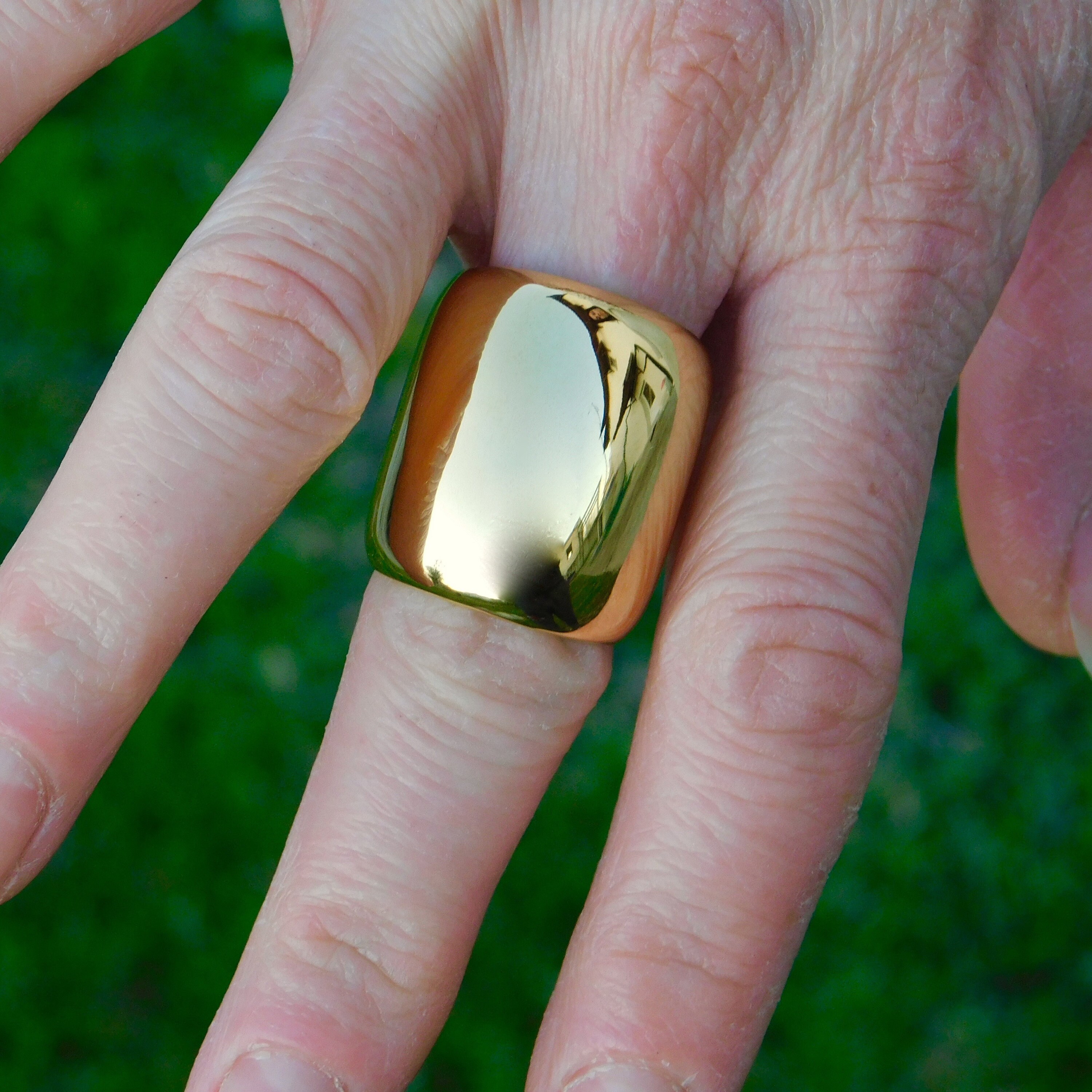 Dome Ring Gold Wide Ring Gold Statement Ring Oversized Etsy UK